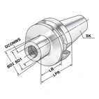 Hållare för utbytbara gängade fräshuvud BT 40 - M16 - 102 - LB75