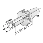 Hållare för utbytbara gängade fräshuvud BT 40 - M16 - 127 - LB100
