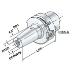Krympchuck 4,5° med kylkanaler HSK 100 - 20 - 105