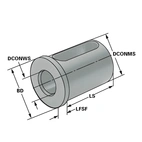 Reduktionshylsa för Svarvbomshållare DCONMS=40 | DCONWS=16