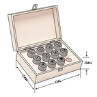 Gängsnabbkopplingset utan slirande koppling, med 10 delar M5/M22 GR.2