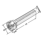 Spännhylsa med rakt skaft eR25 - 2/16 - 150 | Ø = 20