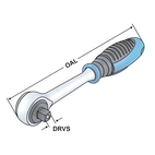 Spärrhandtag, 3/8 tum