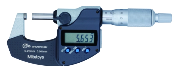Digimatic Mikrometer IP65. 0-25mm. med datautgång