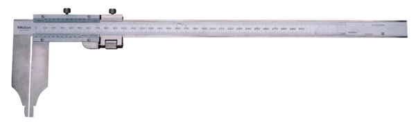 Skjutmått med rundade mätytor. Långa skänklar. finjust. 0-300mm. 0.02mm