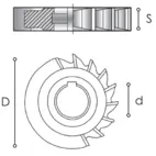 Skivfräs med rak skär CR 81 MM 80X8X22