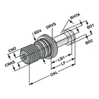 Dragtapp ISO 7388-3 | Form JD | M16 | 45° | med genomborrning | inkl. O-ring