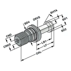 Dragtapp ISO 7388-3 | Form JD | M16 | 60° | med genomborrning | inkl. O-ring