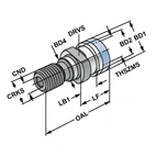 Dragtapp DIN 2080 med Ott-spår | M16 | med Invändig gänga och borra igenom