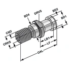 Dragtapp ISO 7388-3 | Form AD | M16 | med genomborrning | utan O-ring