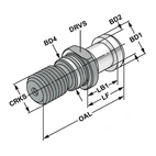 Dragtapp ISO 7388-3 | Form Af| M24 | tätad | inkl. O-ring