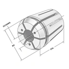 ER-Precisionshylsa med kylkanaler ER25 | 430ECP | < 3 µm | Ø 5,0