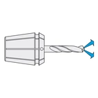 ER-hylsa med tätning för intern kyl. ER25 | 430EH | < 15 µm | Ø 3