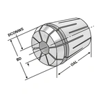 ER-hylsa med tätning för intern kyl. ER32 | 470EH | < 15 µm | Ø 9