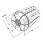 ER-Precisionshylsa för högtryckskylning ER25 | 430EHP | < 3 µm | Ø 13,0